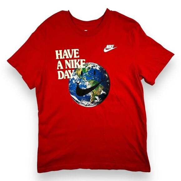 Nike “Have a Nike Day” Red Graphic Earth Tee Large - Picture 1 of 7